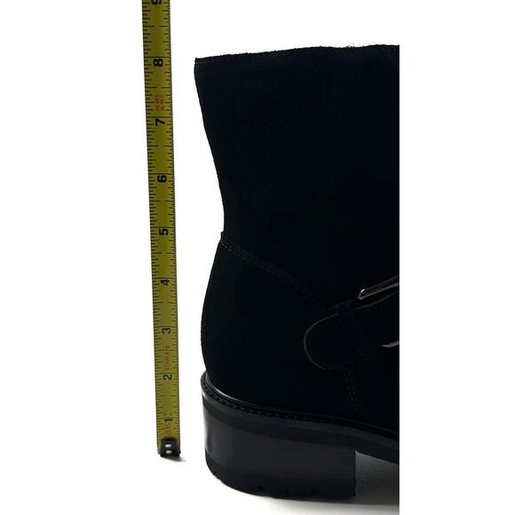 La Canadienne Kian Waterproof Black Suede Ankle Boots Womens 7M Buckle New $550 - Picture 9 of 13